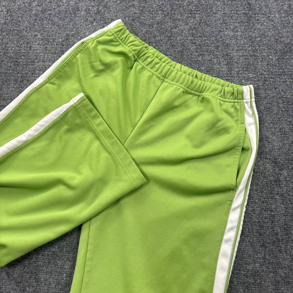 VTG Fuda Sport Track Pants Small Green White Stripe Wide Leg Women